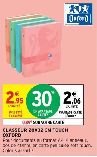 Intermarché CLASSEUR 28X32 CM TOUCH OXFORD offre