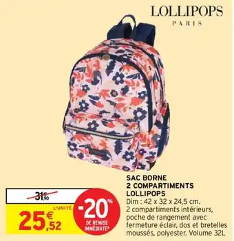 Intermarché SAC BORNE 2 COMPARTIMENTS LOLLIPOPS offre