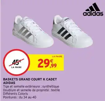 Intermarché BASKETS GRAND COURT K CADET ADIDAS offre