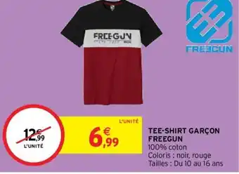 Intermarché TEE-SHIRT GARÇON FREEGUN 100% coton offre