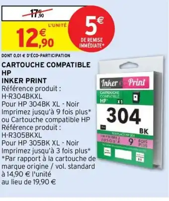 CARTOUCHE COMPATIBLE HP INKER PRINT Référence produit: H-R304BKXL