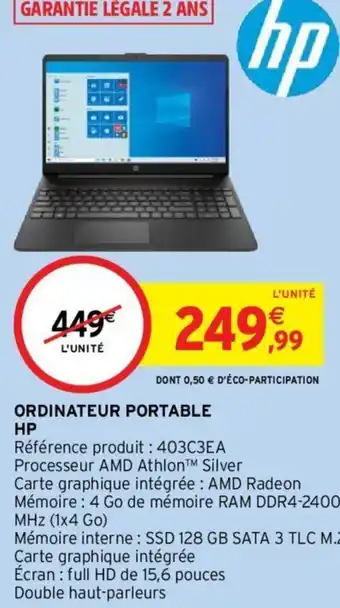 Intermarché ORDINATEUR PORTABLE HP offre