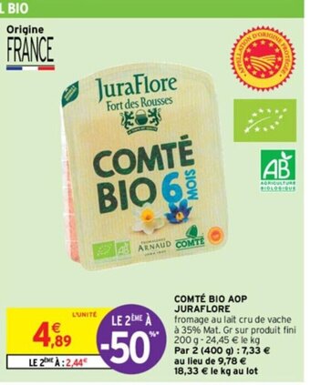 Intermarché COMTÉ BIO AOP JURAFLORE offre