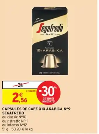 Intermarché CAPSULES DE CAFÉ X10 ARABICA N°9 offre