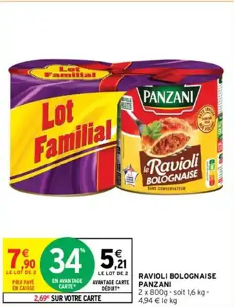 Intermarché RAVIOLI BOLOGNAISE PANZANI offre