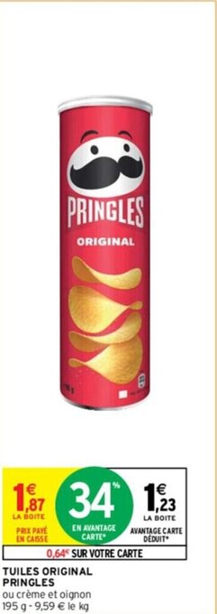 Intermarché TUILES ORIGINAL PRINGLES offre