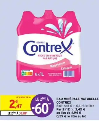 Intermarché EAU MINÉRALE NATURELLE CONTREX offre