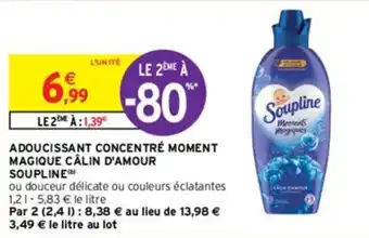 Intermarché ADOUCISSANT CONCENTRÉ MOMENT MAGIQUE CÂLIN D'AMOUR SOUPLINE(b) offre