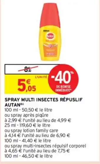 Intermarché SPRAY MULTI INSECTES RÉPUSLIF AUTAN(b) offre