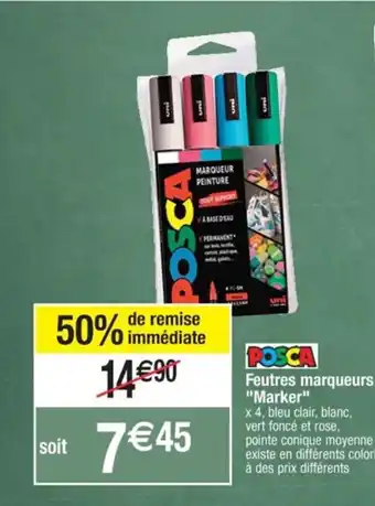 Cora x Carrefour Feutres marqueurs "Marker" offre