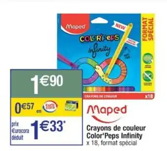 Crayons de couleur Color'Peps Infinity x 18, format spécial