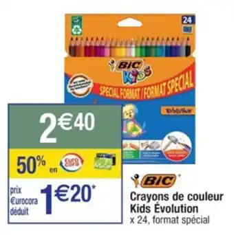 Cora x Carrefour BIC Crayons de couleur Kids Évolution x 24, format spécial offre