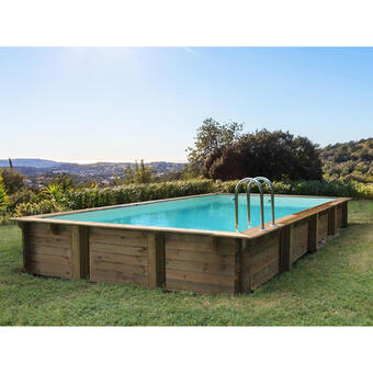 Decathlon Piscine bois en kit rectangle  murano  - 12.20 x 6.20 x 1.44 m offre