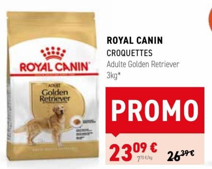 Promo ROYAL CANIN CROQUETTES Adulte Golden Retriever 3kg* chez Tom&Co