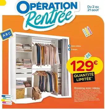 Castorama Dressing avec rideau offre