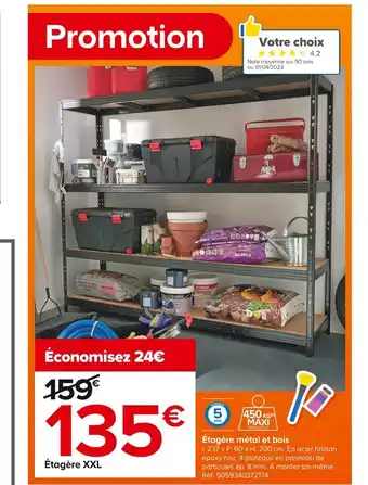 ĂtagĂšre mĂ©tal et bois