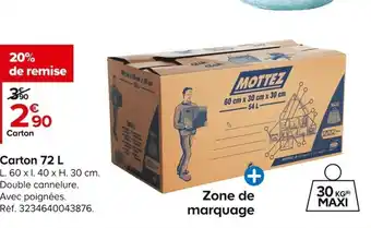 Castorama Carton 72 L offre
