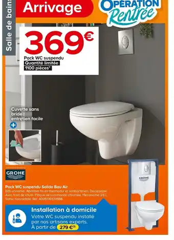 Castorama Pack WC suspendu Solido Bau Air offre