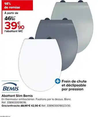 Abattant Slim Bemis
