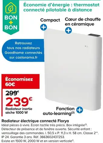 Castorama Radiateur inertie sèche 1000 W offre