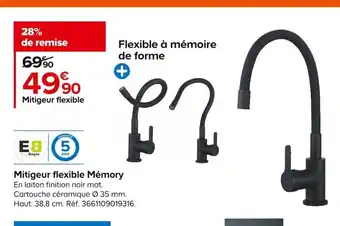 Castorama Mitigeur flexible Mémory En laiton finition noir mat. offre
