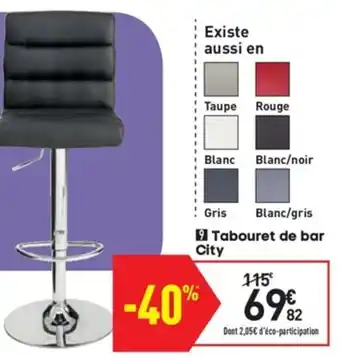 Conforama Tabouret de bar City offre