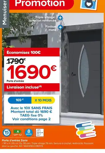 Castorama Porte d'entrée Zaria offre