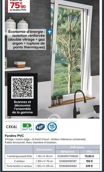 Castorama Fenêtre PVC offre