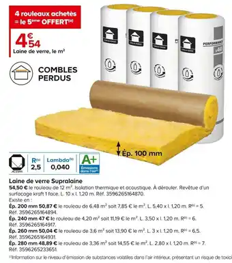 Castorama Laine de verre Supralaine offre
