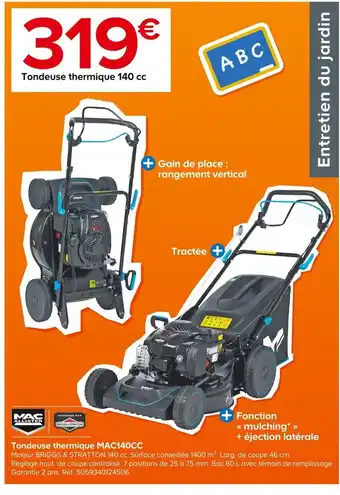 Castorama Tondeuse thermique MAC140CC offre