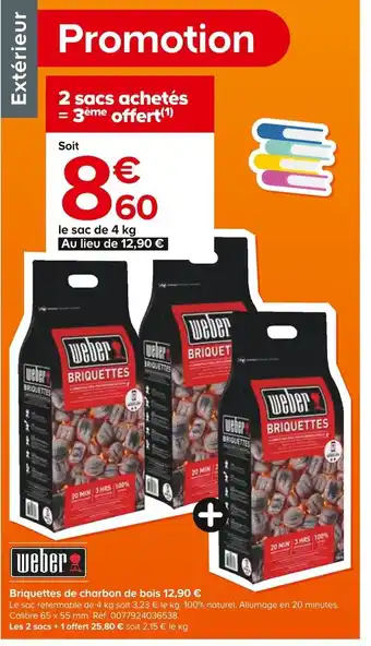 Castorama Briquettes de charbon de bois 12,90 € offre