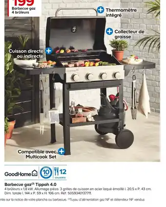 Castorama Barbecue gaz(³) Tippah 4.0 offre
