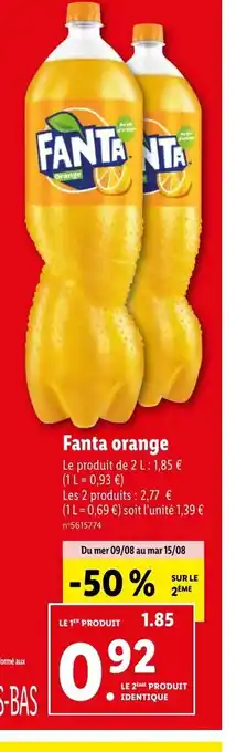 Lidl Fanta orange offre
