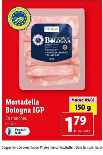 Lidl Mortadella Bologna IGP offre