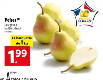Lidl Poires (1) Catégorie 1 Variété : Guyot offre