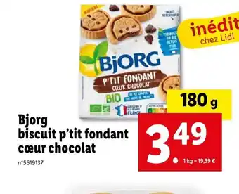 Lidl Bjorg biscuit p'tit fondant cœur chocolat offre