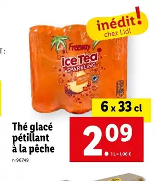 Lidl Thé glacé pétillant à la pêche offre