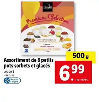 Lidl Assortiment de 8 petits pots sorbets et glacés offre