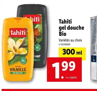 Lidl Tahiti gel douche Bio offre