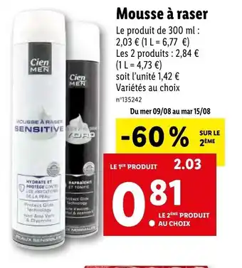 Lidl Mousse à raser offre
