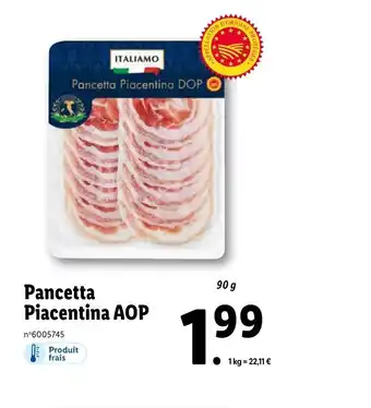 Lidl Pancetta Piacentina AOP offre
