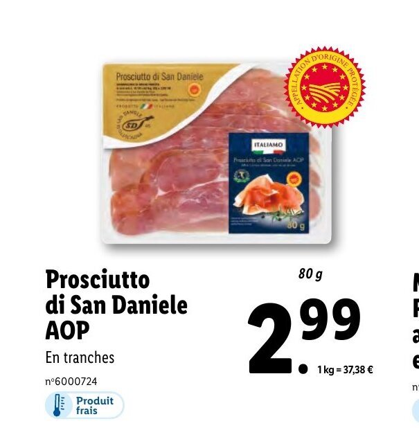 Promo Prosciutto di San Daniele chez Lidl