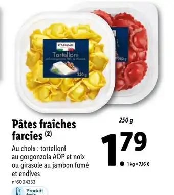 Lidl Pâtes fraîches farcies (²) offre