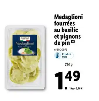Lidl Medaglioni fourrées au basilic et pignons de pin (2) offre
