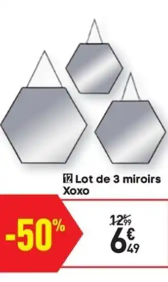 Conforama Lot 3 miroirs Xoxo offre