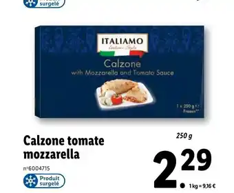 Lidl Calzone tomate mozzarella offre