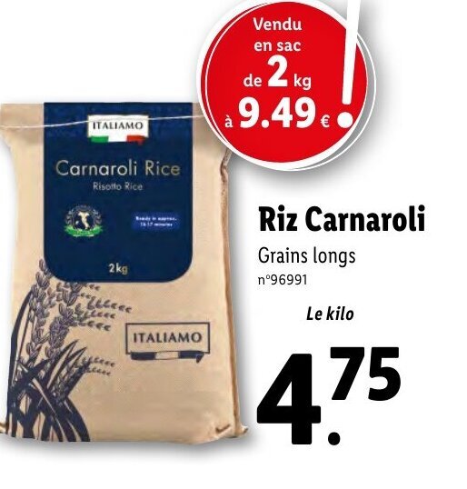 Promo Riz Carnaroli chez Lidl