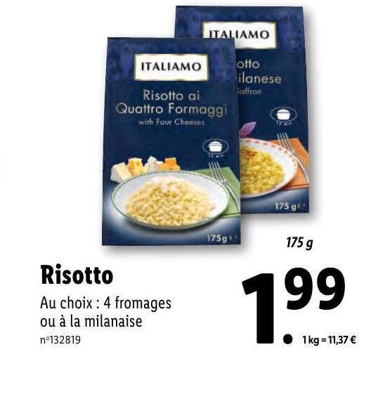 Promo Risotto chez Lidl