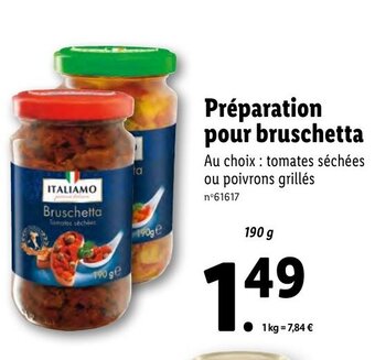 Lidl Préparation pour bruschetta offre