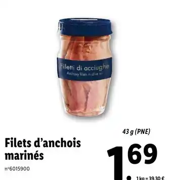 Lidl Filets d'anchois marinés offre